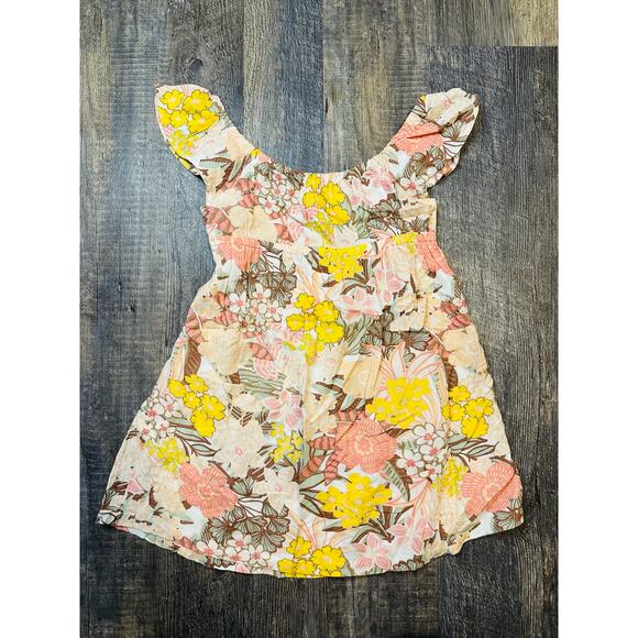 Roxy Girl Multicolor Floral Girls Smocked Short Sleeve Casual Dress Size 8 NWT - Picture 2 of 3